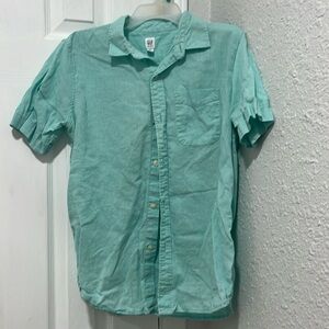 Gap kids xxl 14/16 mint green button down short sleeve